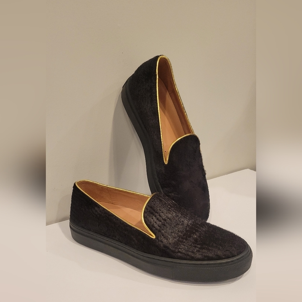 Dries Van Noten Calf Hair Slip On Sneakers Size 36.5